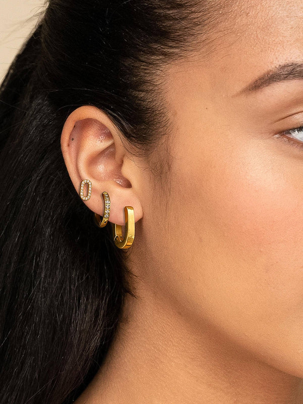 Orage 18K Gold Non-Tarnish Round Hoop Earring: Yellow Gold