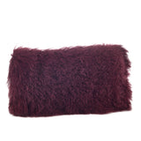 Mongolian Lamb Fur Pillow - Poly Filled: Oyster / Polyester Insert / 12"x20"