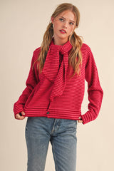 CARDIGAN: Red Burgundy / L
