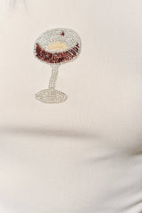COLLEEN ESPRESSO MARTINI BEADED TOP - Fun: Sand / M
