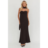 TWIST KNOT MAXI DRESS: BLACK / XS-S-M-L(1-3-2-1)