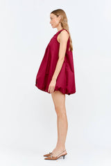 Marga Dress: BURGUNDY / M