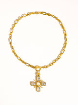 Patrice 18K Gold Non-Tarnish Cross Necklace: Yellow Gold