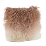 Ombre Lamb Fur Pillow: Natural / Polyester Insert / 20"