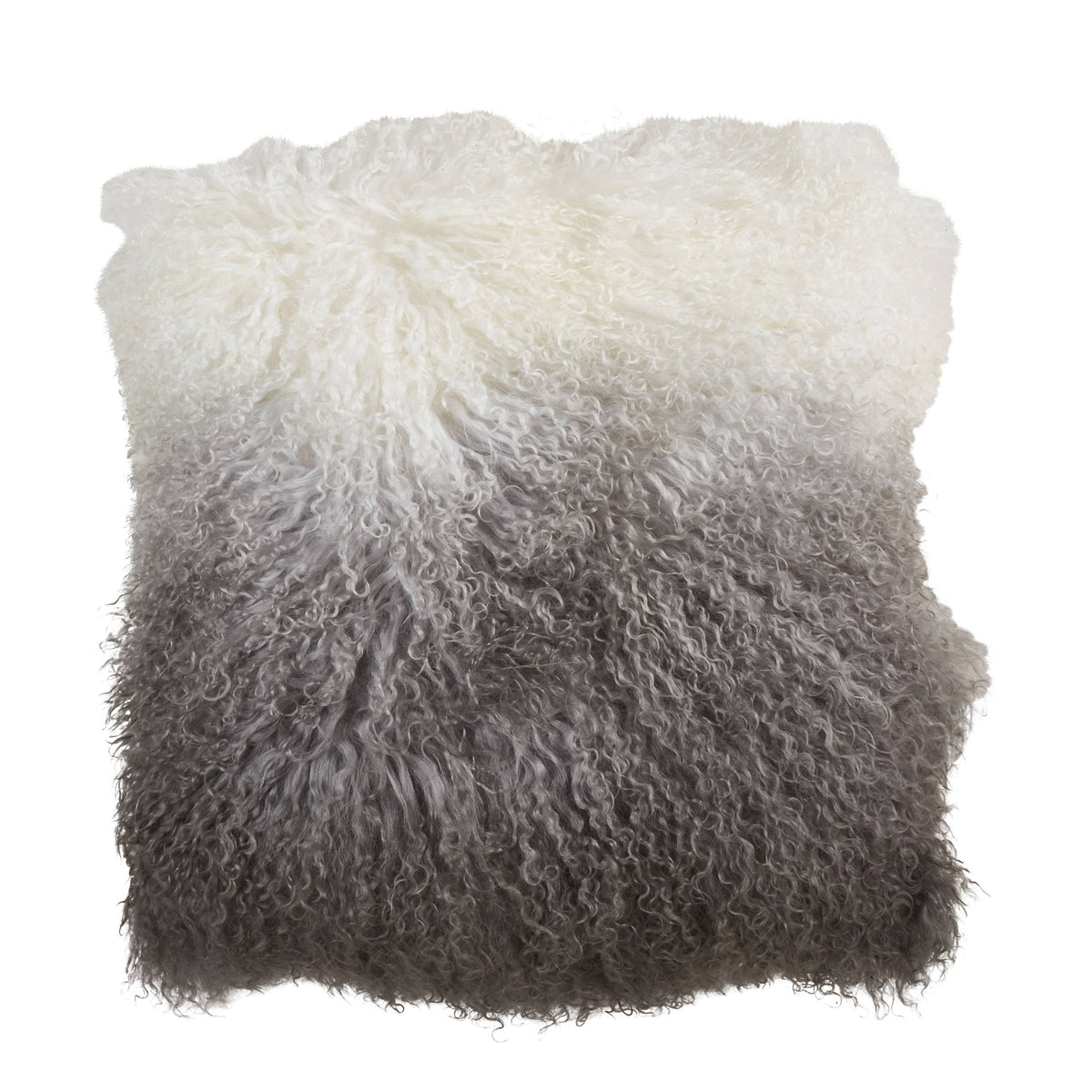 Ombre Lamb Fur Pillow: Natural / Polyester Insert / 20"