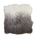 Ombre Lamb Fur Pillow: Natural / Polyester Insert / 20"