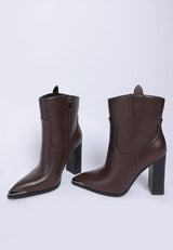 Hatter Pointed Toe Faux Leather Boots: Black / US-6.5 / UK-4.5 / EU-37.5