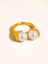 Eloura 18K Gold Non-Tarnish Pearl Ring: Yellow Gold