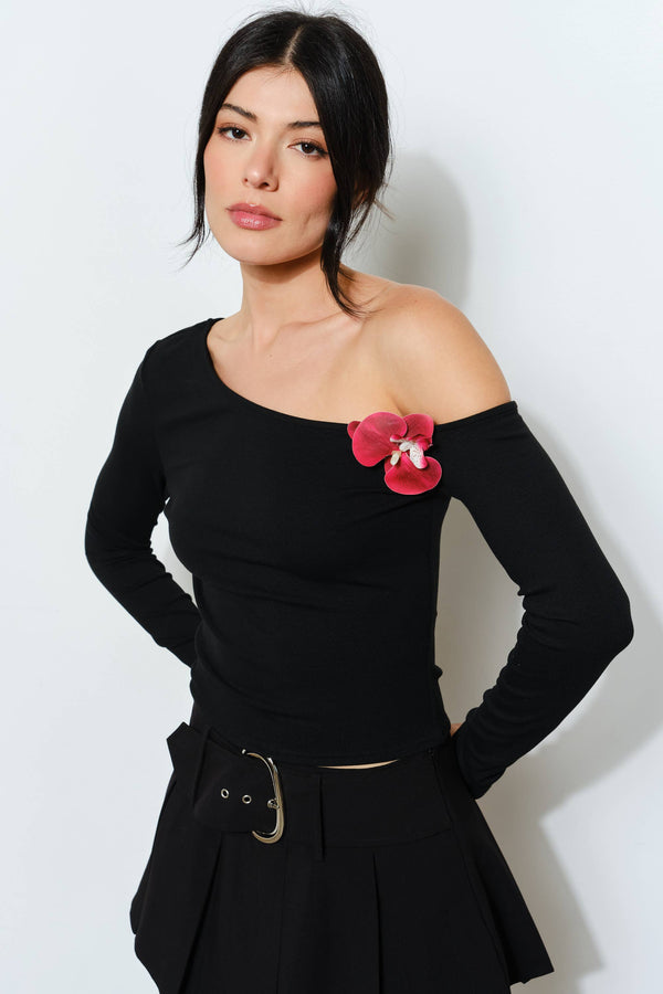 WINIFRED FLOWER TRIM TOP S