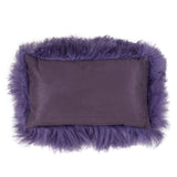 Mongolian Lamb Fur Pillow - Poly Filled: Oyster / Polyester Insert / 12"x20"