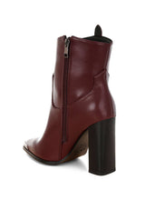 Hatter Pointed Toe Faux Leather Boots: Black / US-9.5 / UK-7.5 / EU-40.5