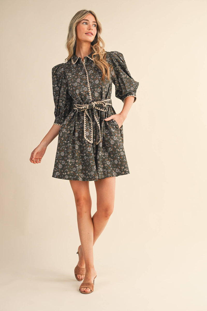 FLORAL MINI DRESS: S