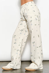 BILLIE MARTINI SWEAT PANTS - Playful, Lounge, Comfy: Cream Multi / M