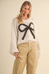 CHUNKY SWEATER TOP: MOCHA / M