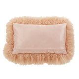 Mongolian Lamb Fur Pillow - Poly Filled: Ivory / Polyester Insert / 20"
