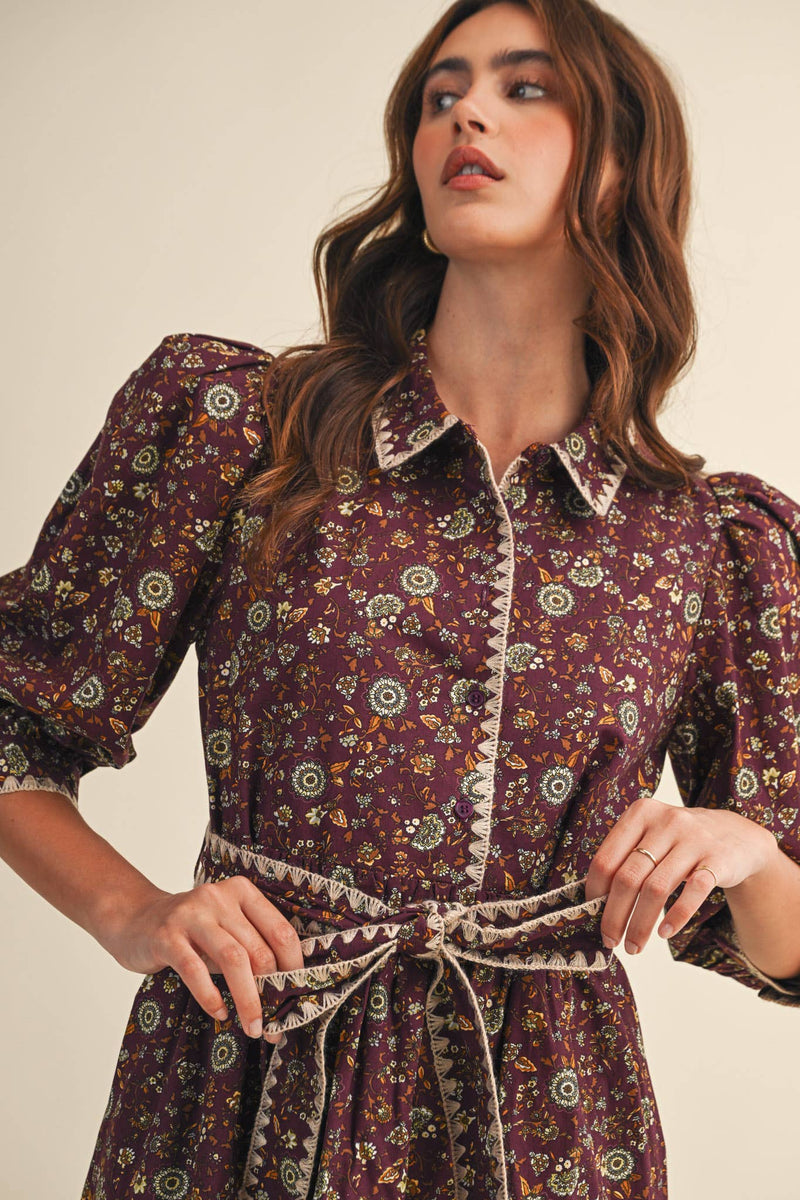 FLORAL MINI DRESS: M