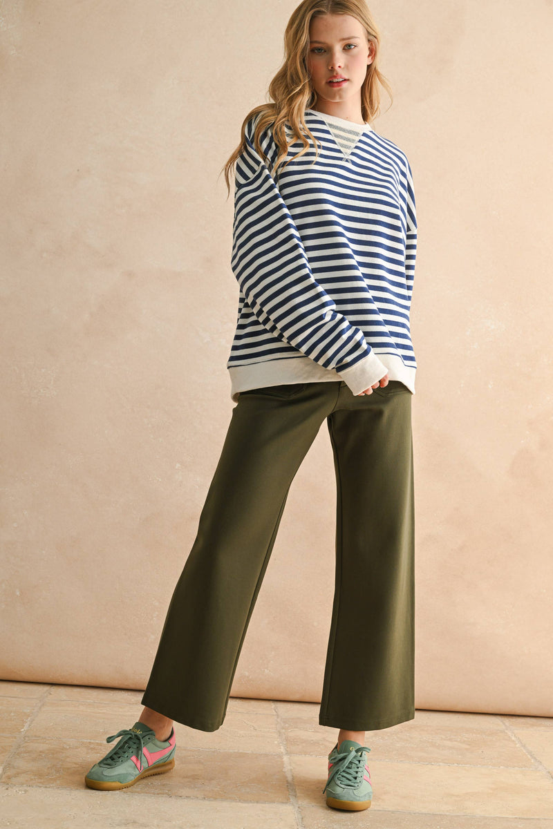 MMP1745   2 POCKETS PONTE PANTS: BLACK / S