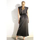 TOP AND COLOR BLOCK SKIRT: WINE / M