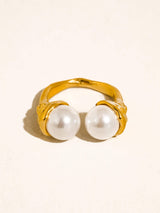 Eloura 18K Gold Non-Tarnish Pearl Ring: Yellow Gold