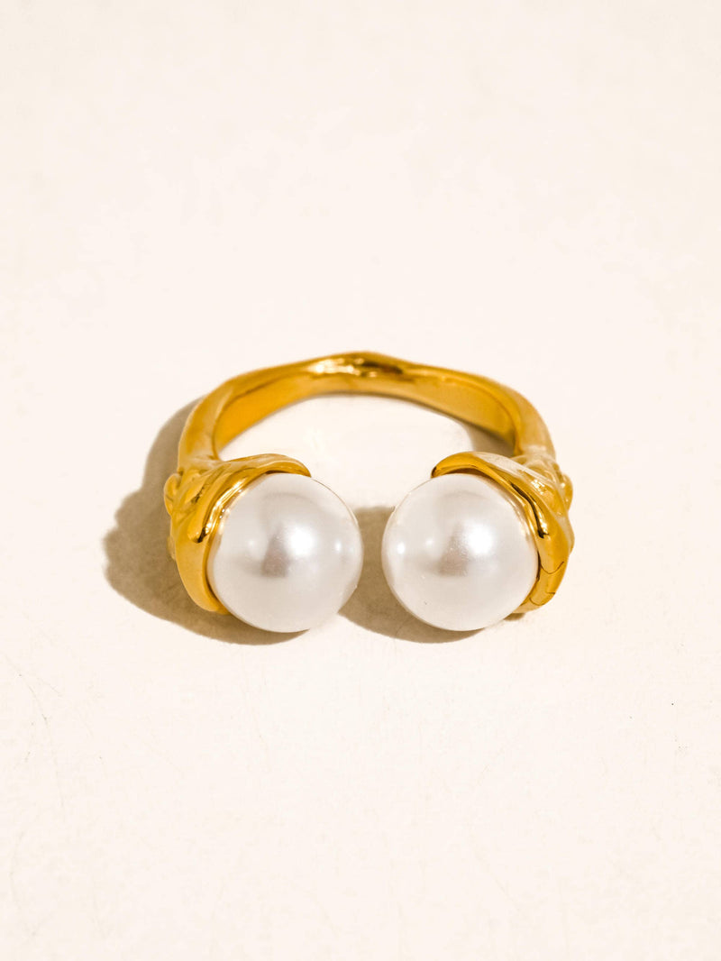 Eloura 18K Gold Non-Tarnish Pearl Ring: Yellow Gold