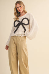 CHUNKY SWEATER TOP: MOCHA / L