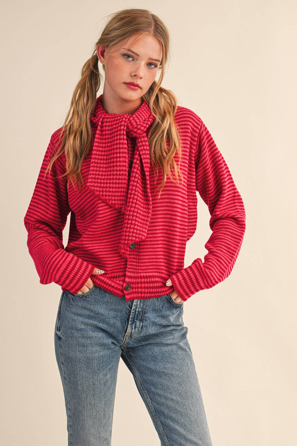 CARDIGAN: Red Burgundy / M