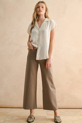 MMP1745   2 POCKETS PONTE PANTS: OLIVE / L
