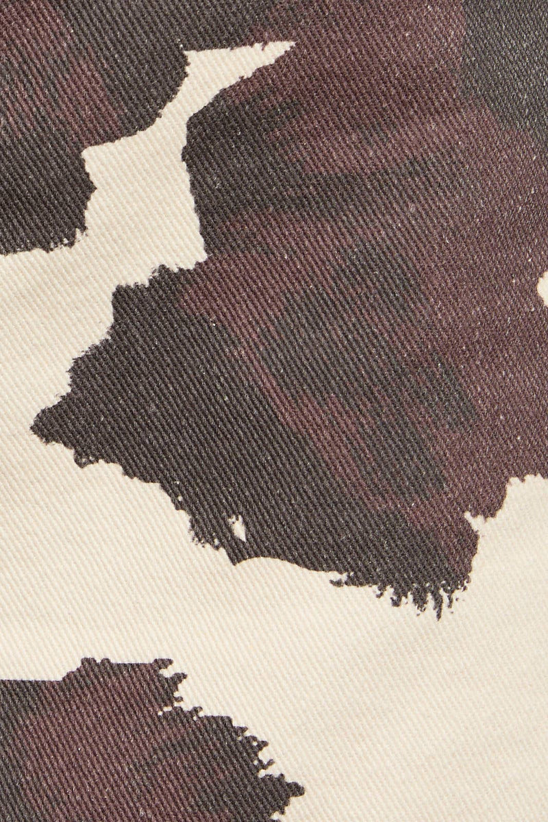 MINI SKIRT: CREAM-BROWN ANIMAL / M