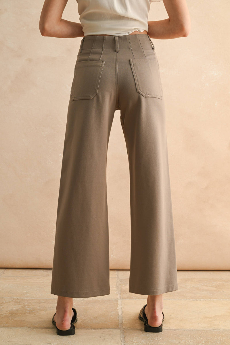 MMP1745   2 POCKETS PONTE PANTS: BLACK / L