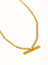 Eli 18K Gold Non-Tarnish Flat Chain Choker: Yellow Gold