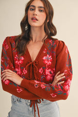 TIE-FRONT CARDIGAN: L