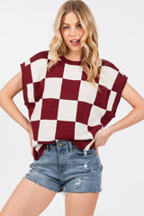 Checkered Game day Top L