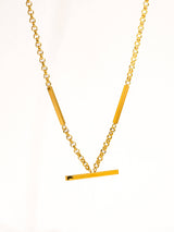Eli 18K Gold Non-Tarnish Flat Chain Choker: Yellow Gold