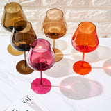 Colored Crystal Wine Glass Set of 5, Large 20 OZ Glasses