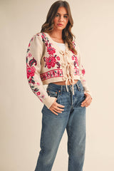 TIE-FRONT CARDIGAN: S