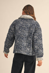 BANDANA PRINT JACKET: Navy / M