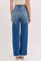 Super High Rise Dad Jean Dark Wash /7