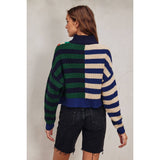 Colorburst Half Zip Collared Sweater: MORNING GLORY / S-M-L(3-2-1)