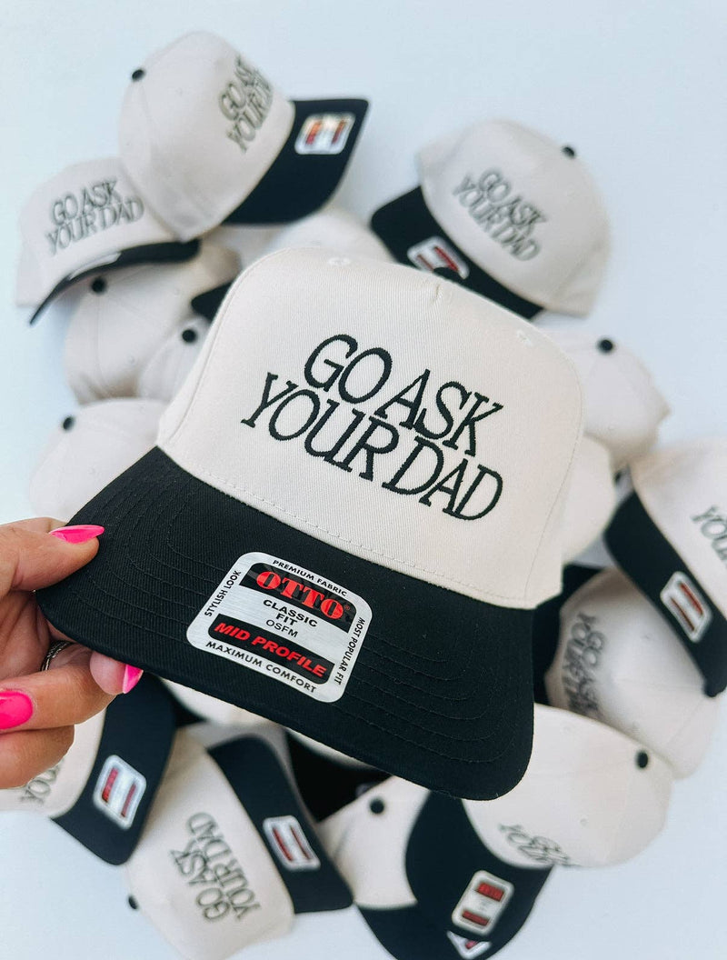 Go ask your dad trucker hat - black/natural