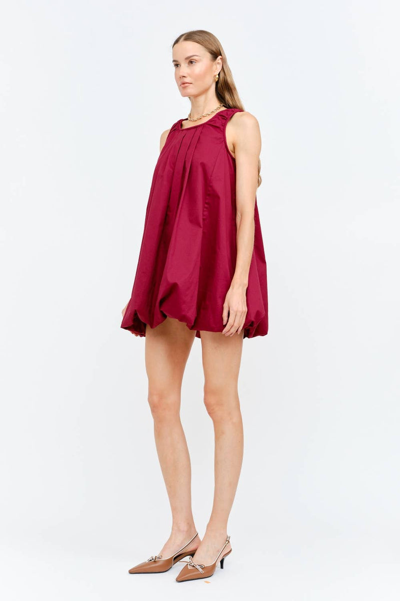 Marga Dress: BURGUNDY / M