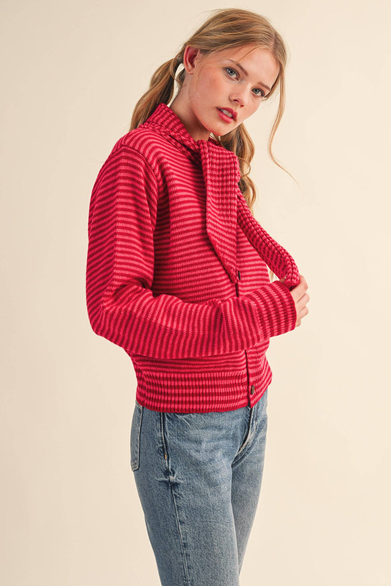CARDIGAN: Red Burgundy / M