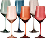 Colored Wine Glasses Pastel Large 6 Set Colors Crystal Glass