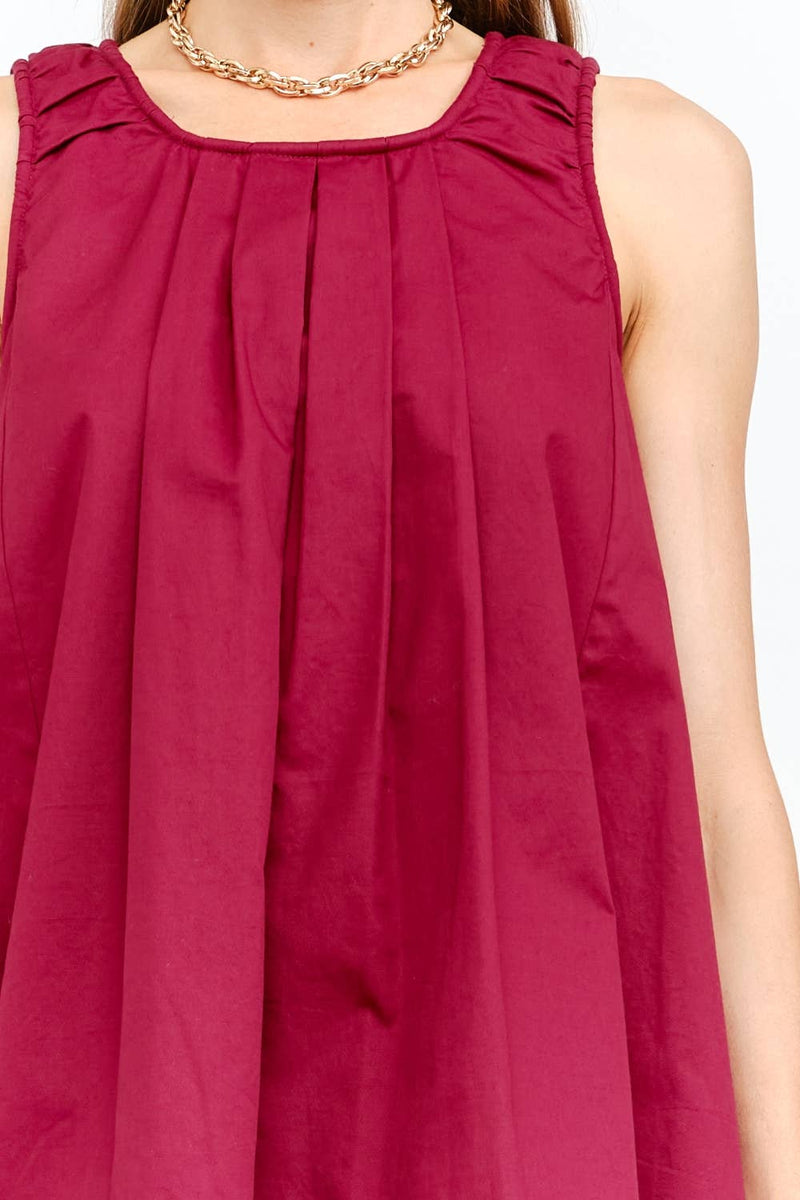 Marga Dress: BURGUNDY / L