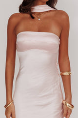 HALTER SATIN MAXI DRESS