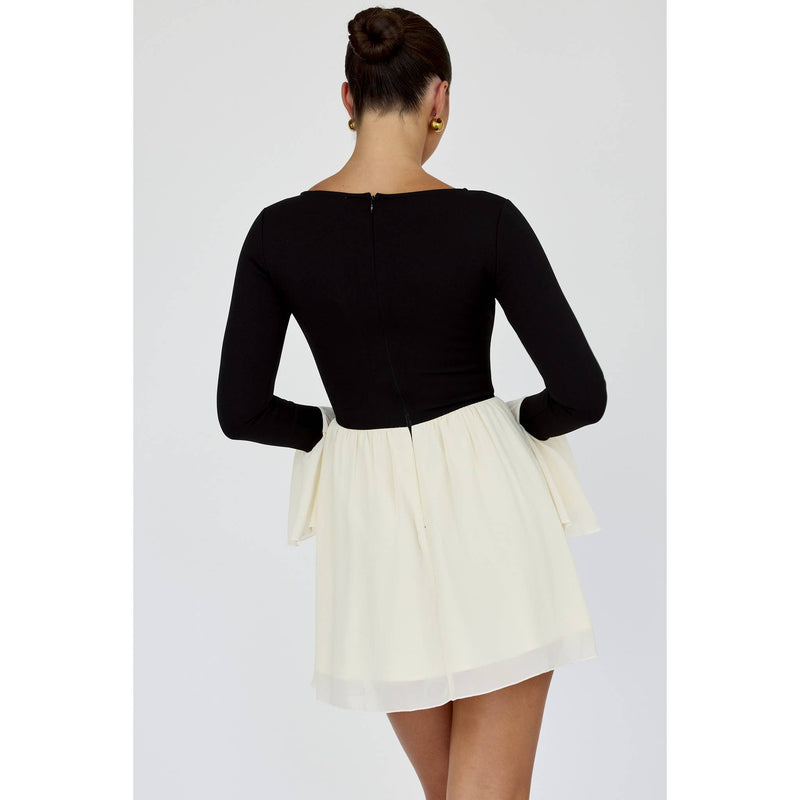 BOAT NECK MINI DRESS