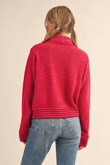 CARDIGAN: Red Burgundy / L