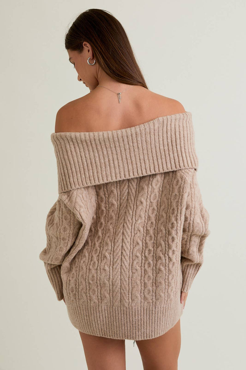 OFF SHOULDER SWEATER TOP/ M