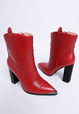 Hatter Pointed Toe Faux Leather Boots: Black / US-8.5 / UK-6.5 / EU-39.5